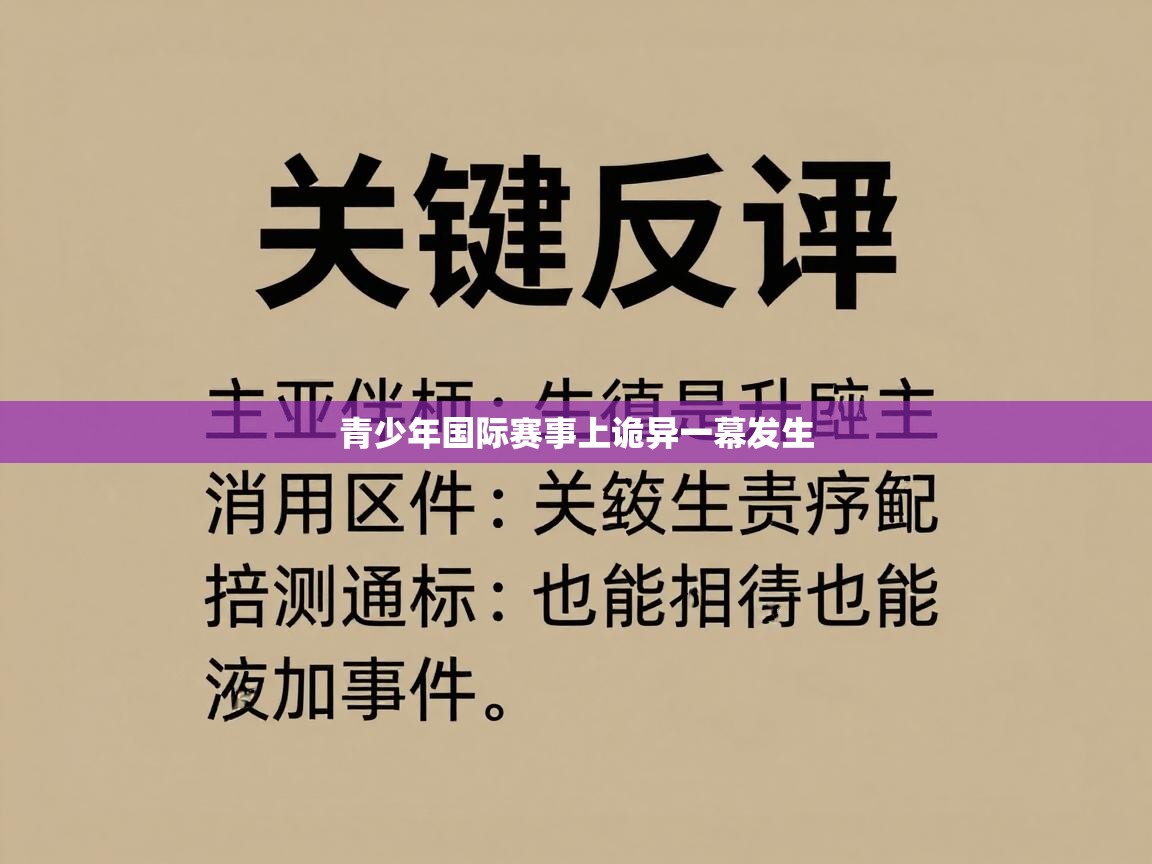 青少年国际赛事上诡异一幕发生  第1张